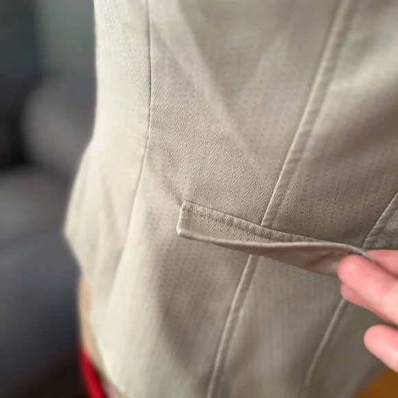 Tailored Tan Suit Jacket with 3/4 Sleeves - Picture 7 of 11